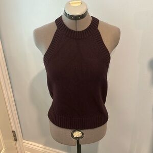 Banana Republic plum knit sleeveless Aline top size small